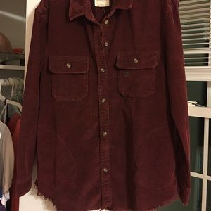 Burgundy embroidered jacket from AE